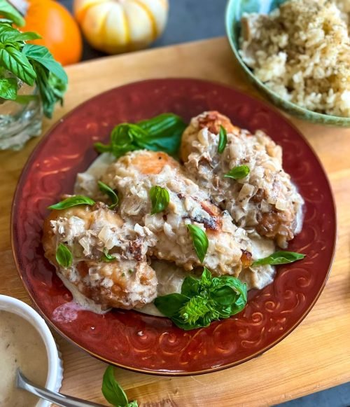 Chicken Marsala with Quick Mushroom Risotto