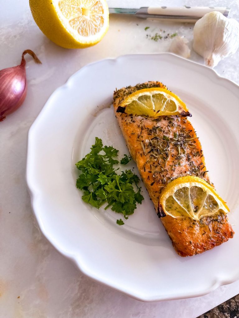 Air Fryer Four-Ingredient Herb Salmon